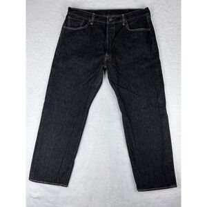 Levi's 501 Mens Jeans Black Denim Button Fly Jeans‎ Size 40x30 (37x29 Measured)